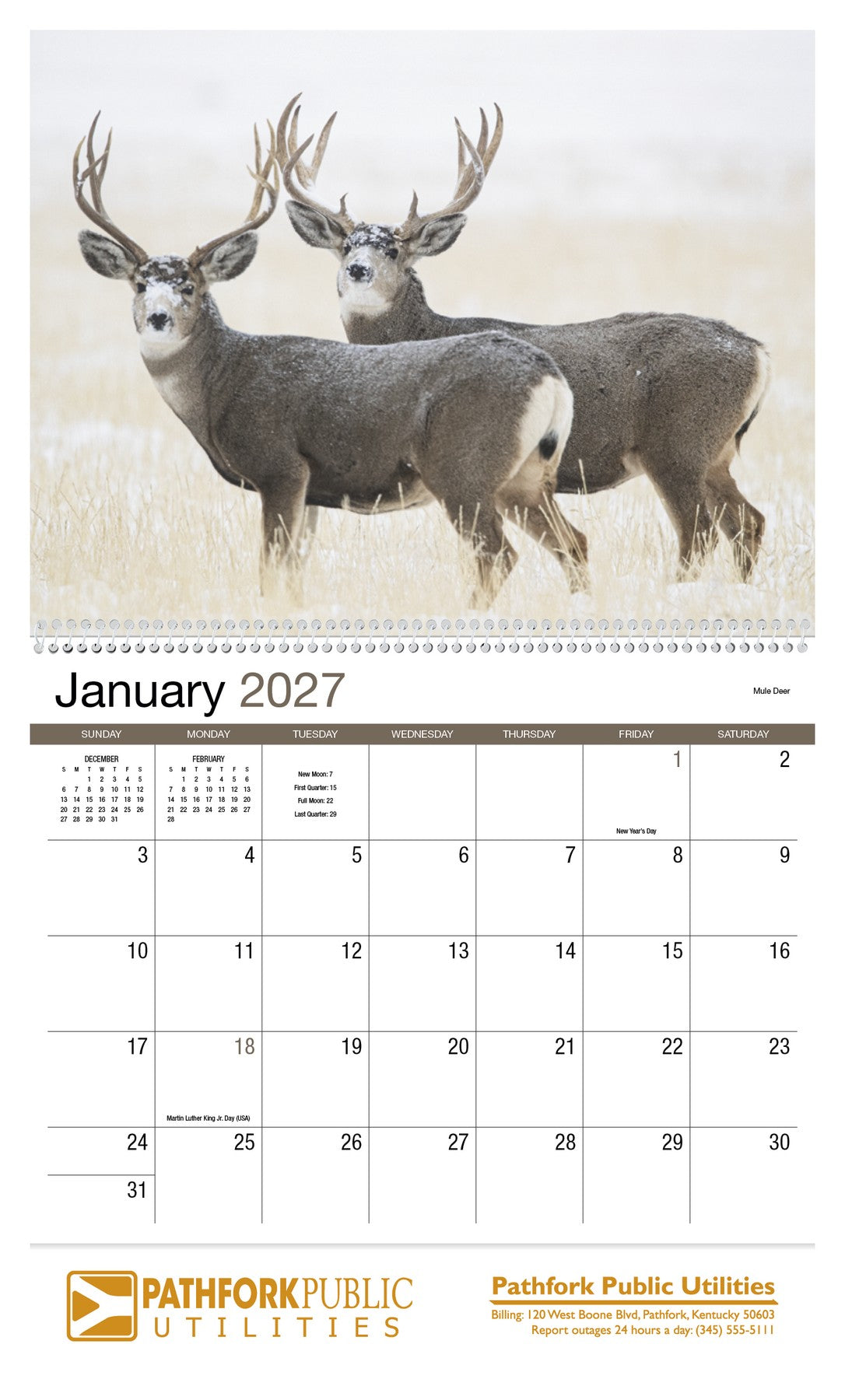 HotLine Products Wildlife Appointment Calendar - Spiral open image