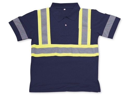 Navy Blue Polo Safety Shirt w/Collar