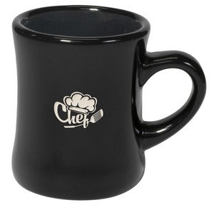 Classic Diner 10oz black ceramic mug - Etched