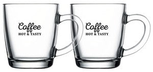 ~Affogato 11oz mug clear glass S/2 in a Mystique gift box