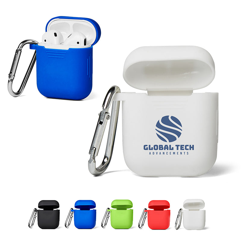 Silicone Earbud Case w/Carabiner Clip