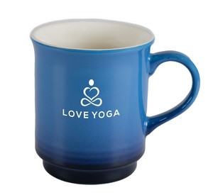 Oxford 14oz gradient blue/cream ceramic mug in a Ripple gift box