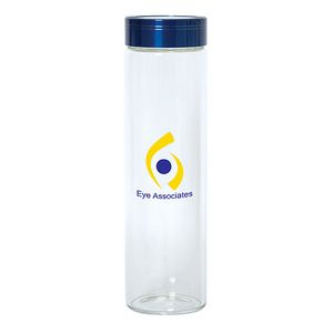 Clear Glass (bottle) Dark Blue (lid)