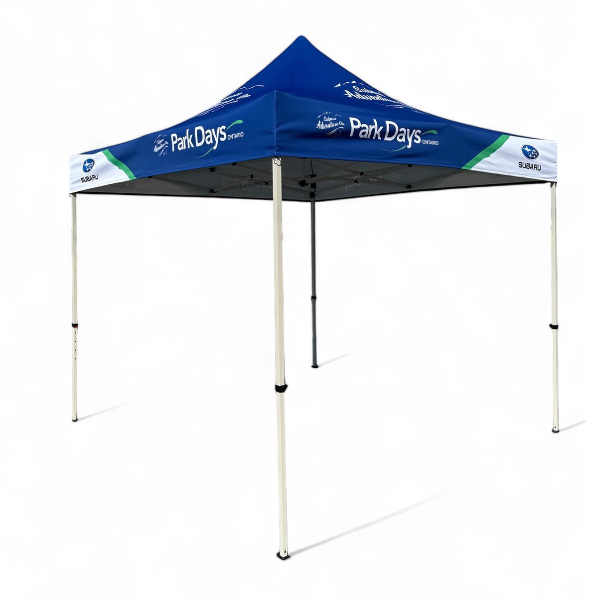 10' Steel Tent Kit, Includes Steel Frame, Sublimated Canopy, Case, Grass Stake Kit