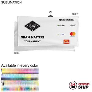 24 Hr Express Ship - Oversized Golf Towel in Microfiber Terry, 22x44, with Black Hook, Sublimated