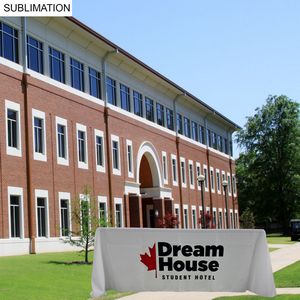 000547 Sublimated Table Cloth for 6' table, Drape style, 4 sided, Closed Back