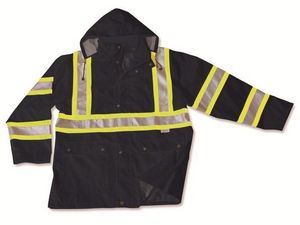 300 Denier Polyester Black Rain Jacket