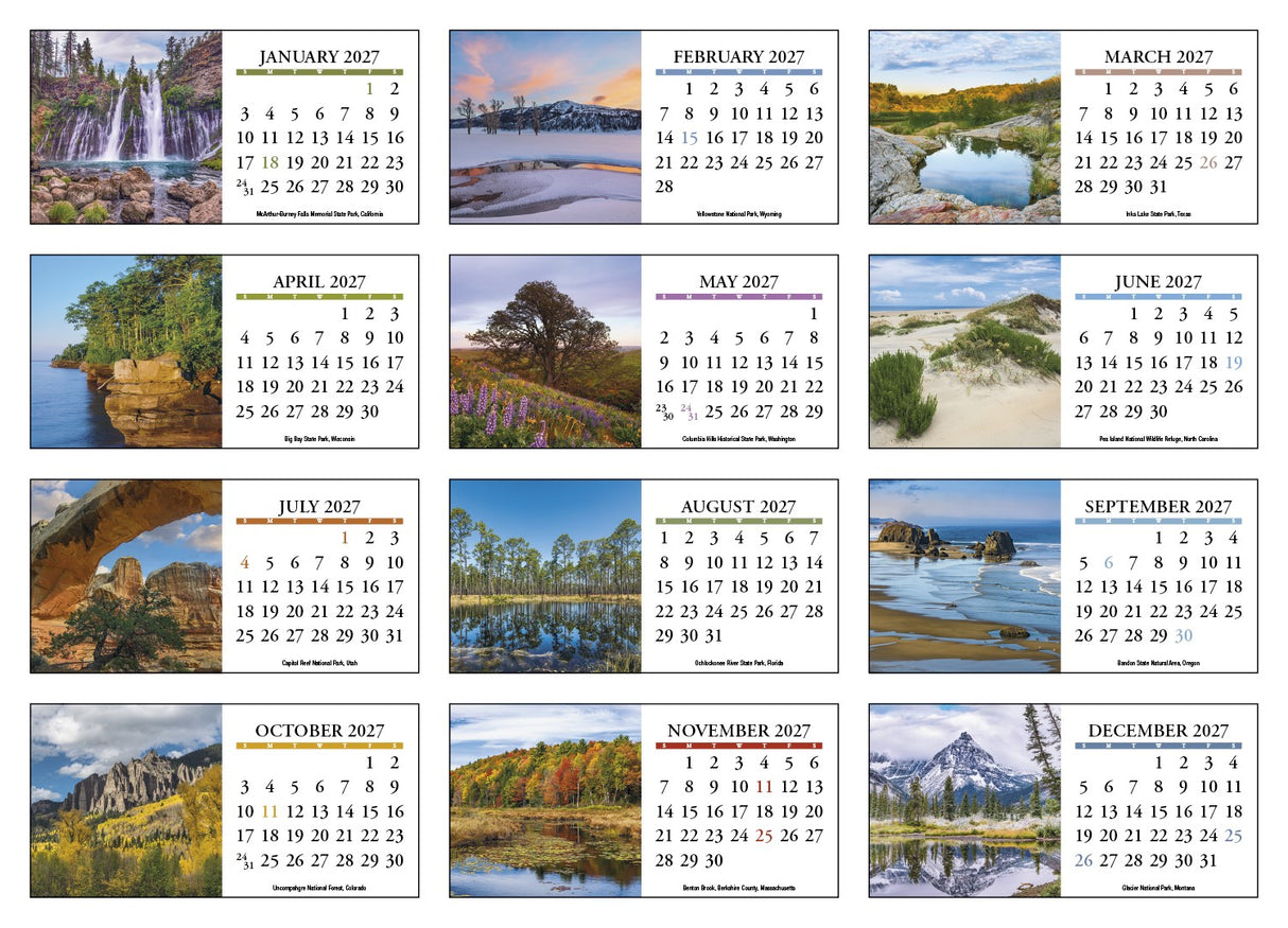 HotLine Products Scenic America Desk Tent Calendar month image