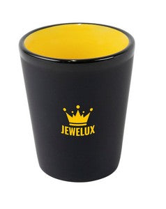 Hilo Thimble 1.5oz 2tone black/yellow ceramic shot glass