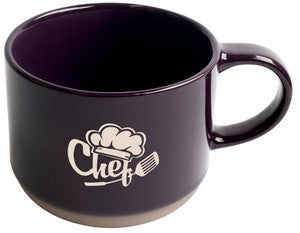 Alana 17oz mug purple/grey bottom trim in a Ripple gift box - Etched