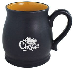 Oslo 16oz 2tone black/yellow mug in Ripple gift box - Etched