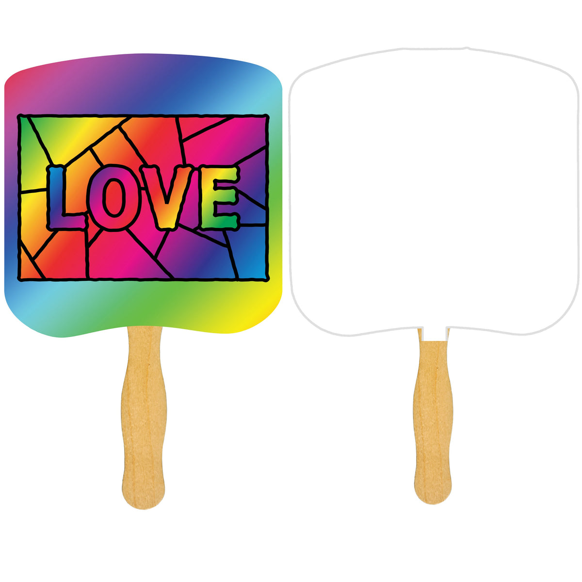Religious Hand Fan/ Love Stained Glass