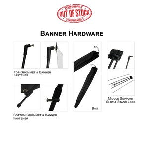 Economical X-Stand Banner Hardware, Stand and Bag, Tubular bag, Graphics are not included