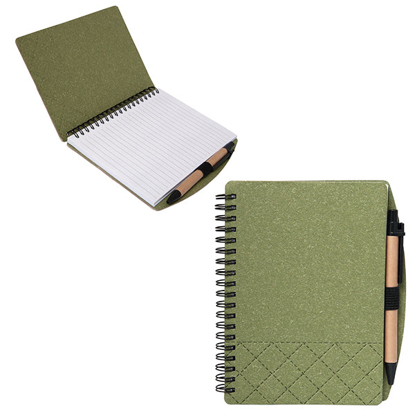 Geneva Cardboard Spiral Notebook with Pen