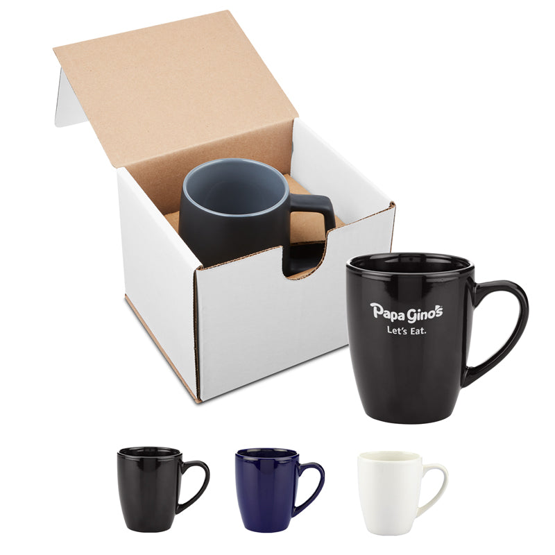 12 Oz. Contemporary Challenger Café Ceramic Mug Gift Set