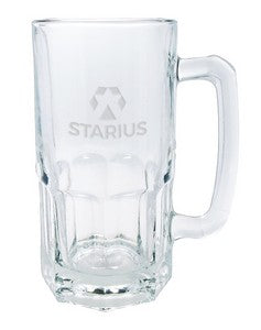 Beer Mug 33.75oz clear glass - Etched