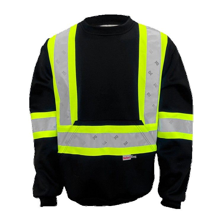 11 Oz. Black Polyester Microfleece Crewneck Sweatshirt