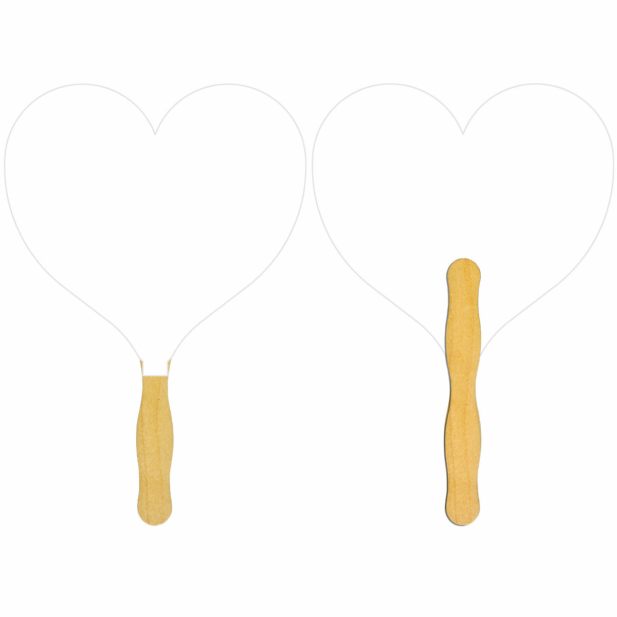 Heart Glued Hand Fan (1 Side/ Four Color Process Imprint)