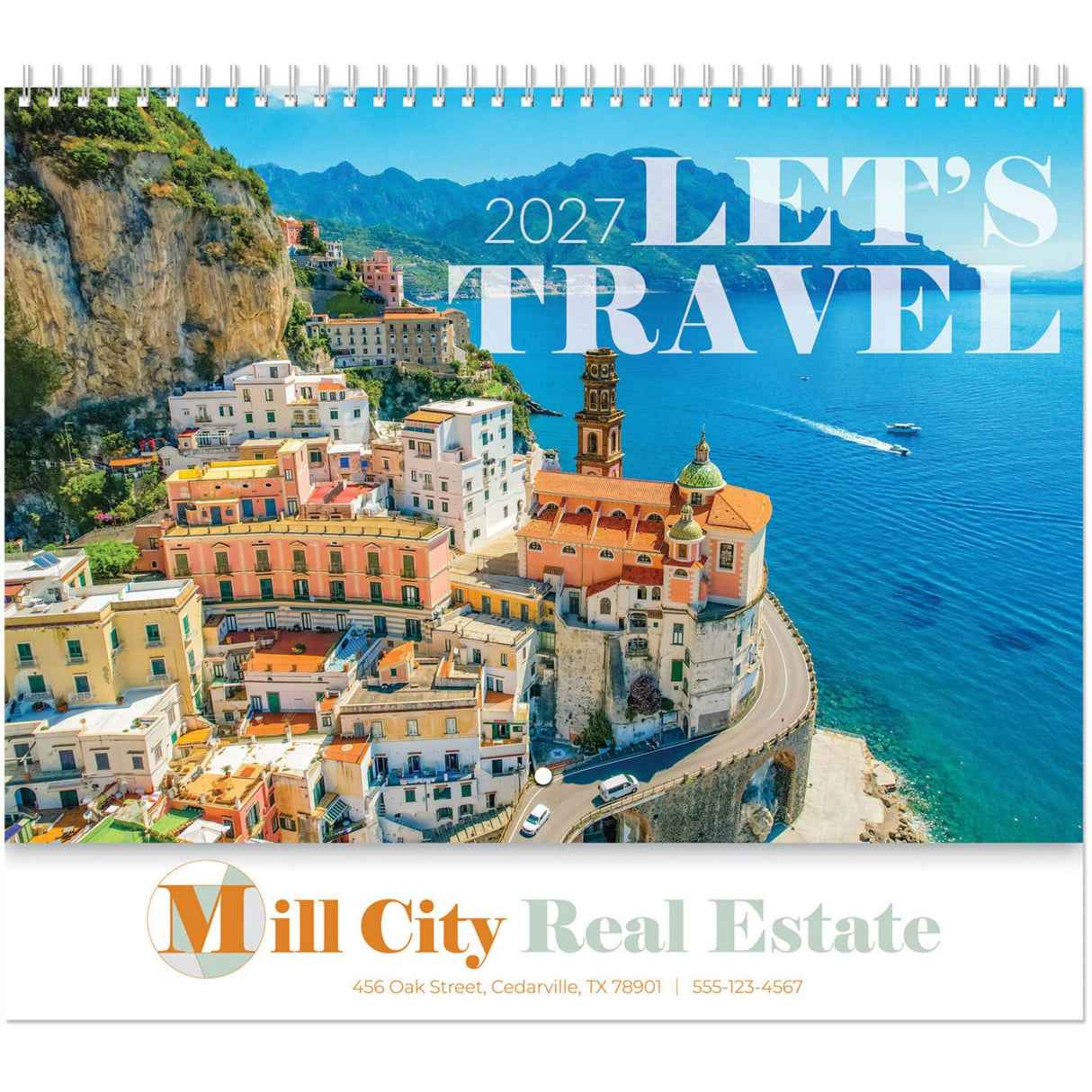 Full Colour Let's Travel Spiral Wall Calendar