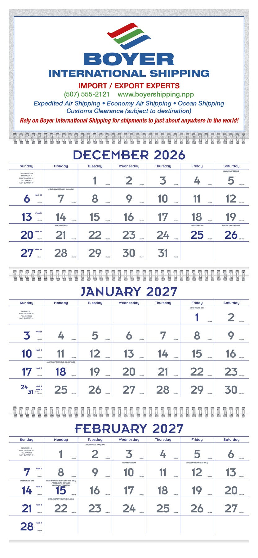 Triumph® Calendars 3-Month Planner (4-Sheet)
