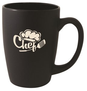 Houston 16oz matte black ceramic mug - Etched