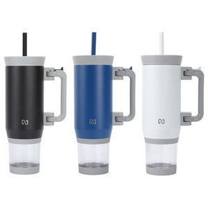 NAYAD® Quest 23 oz Stainless Steel Double-Wall Mug with Foldable Handle & Snack Cup