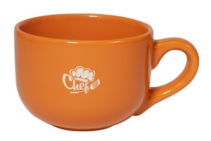 Churchill Latte 16oz orange ceramic mug - Etched
