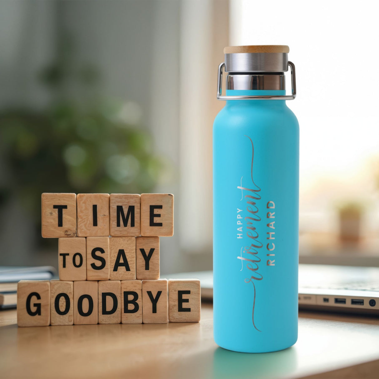 Pod Spirit Water Bottle Brite With Bamboo Lid 20oz