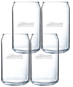 ~ Pop Can Tumbler 16oz clear glass S/4 in Midnight gift box