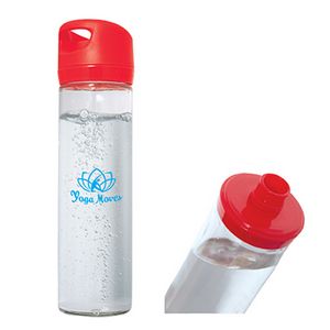 Clear Glass (bottle) Red (lid)