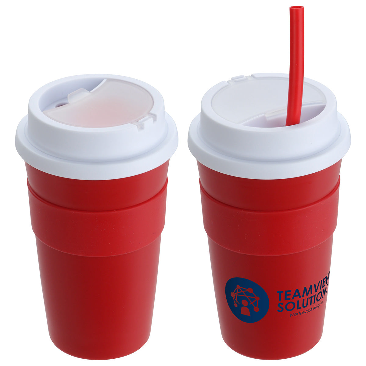 Bistro 14 oz Coffee Cup with Silicone Sleeve + Straw