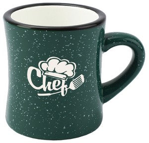 Diner 10oz speckled green exterior/white interior mug - Etched