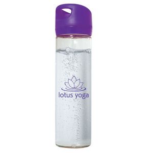Clear Glass (bottle) Purple (lid)