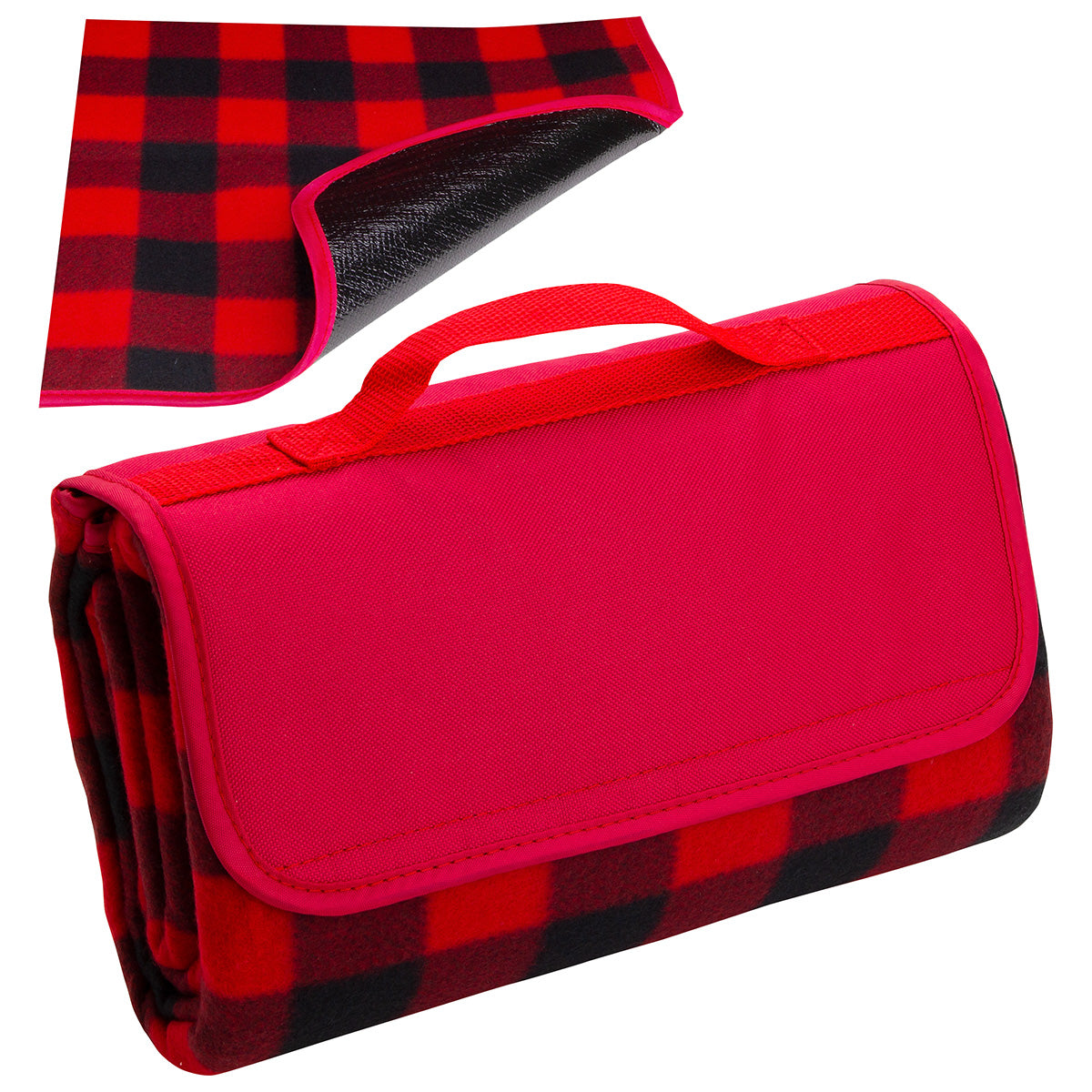 000621 Plaid Barrel Fleece Picnic Blanket