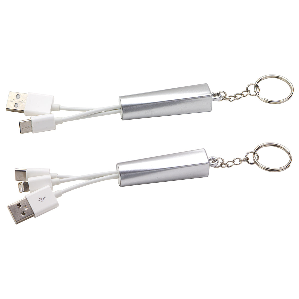 000679 Trey 3-in-1 Light-Up Charging Cable with Keychain