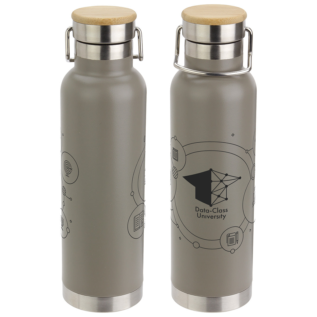 Cusano 22 oz Vacuum Insulated Stainless Steel Bottle with Bamboo Cap