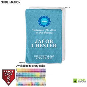 Ultra Soft and Smooth Microfleece Baby Blanket 30x40, Sublimated Edge to Edge 1 side