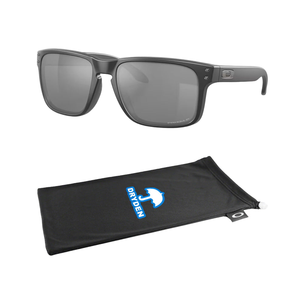 Oakley Holbrook Polarized Unisex Sunglasses, Matte Black, Prizm Black, Size 55