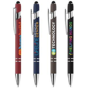 000759 Ellipse Softy Recycled Aluminum Pen w/ Stylus + Anti-Fraud Ink - ColorJet