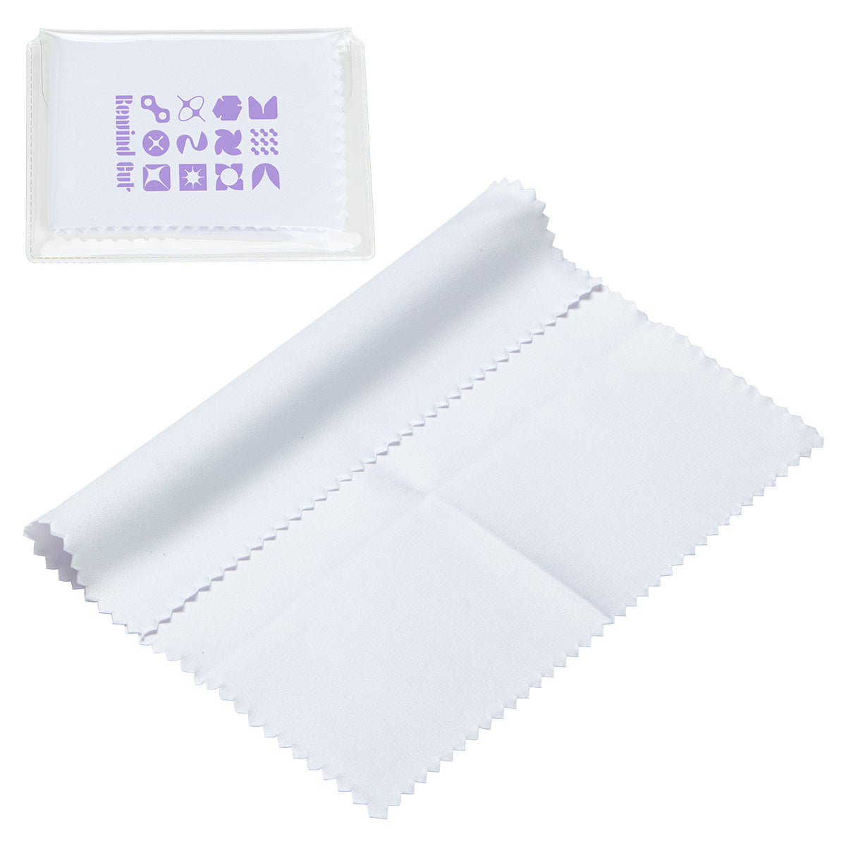 6" x 6" 220GSM Microfiber Cleaning Cloth in Clear PVC Case
