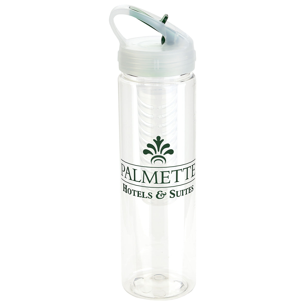 Arena 25 oz PET Eco-Polyclear™ Infuser Bottle with Flip-Up Lid