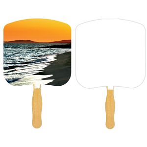 Religious Hand Fan/ Shoreline at Sunset