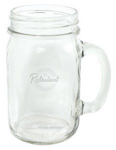 Canning mug 16oz square shape with handle - Etched