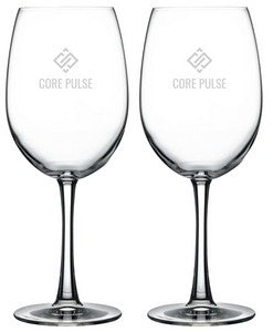 Durham, 19.5oz crystalline stemmed wine glass S/2 in an Ovation black gift box