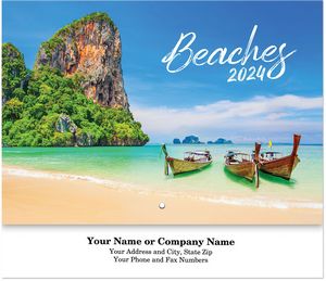Beaches Stapled Wall Calendar