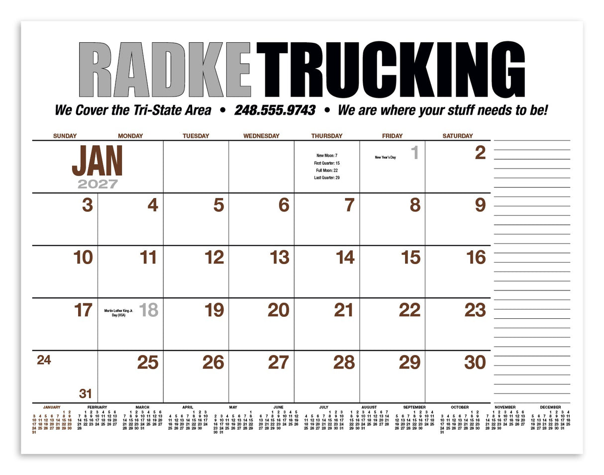HotLine Products 13-Month Desk Pad Calendar image