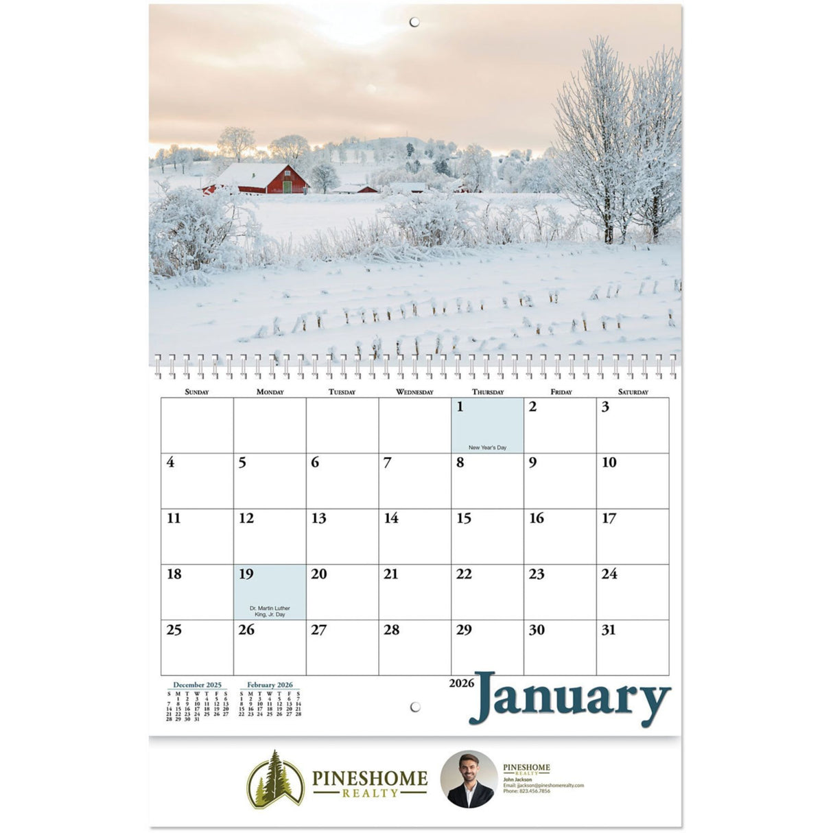 Full Colour Country Memories Spiral Wall Calendar