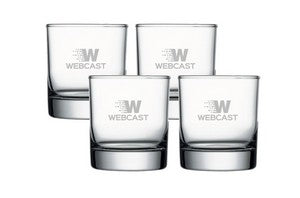 ~Chesapeake Old Fashioned 10.5oz heavy sham clear glass S/4 in Midnight black gift box