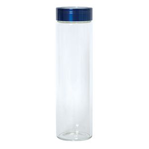 Clear Glass (bottle) Dark Blue (lid)