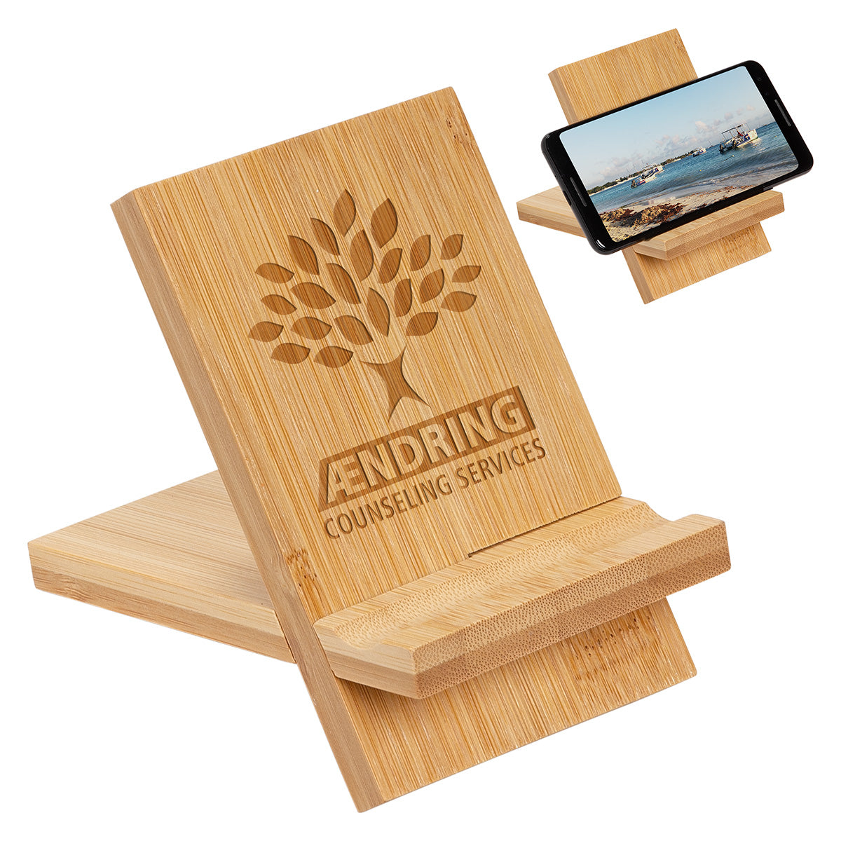 000682 Bamboo Portable Phone Stand